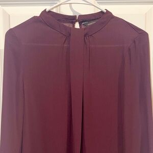 Dorothy Perkins Long Sleeve Blouse – Deep Plum/Burgundy – Size US 6